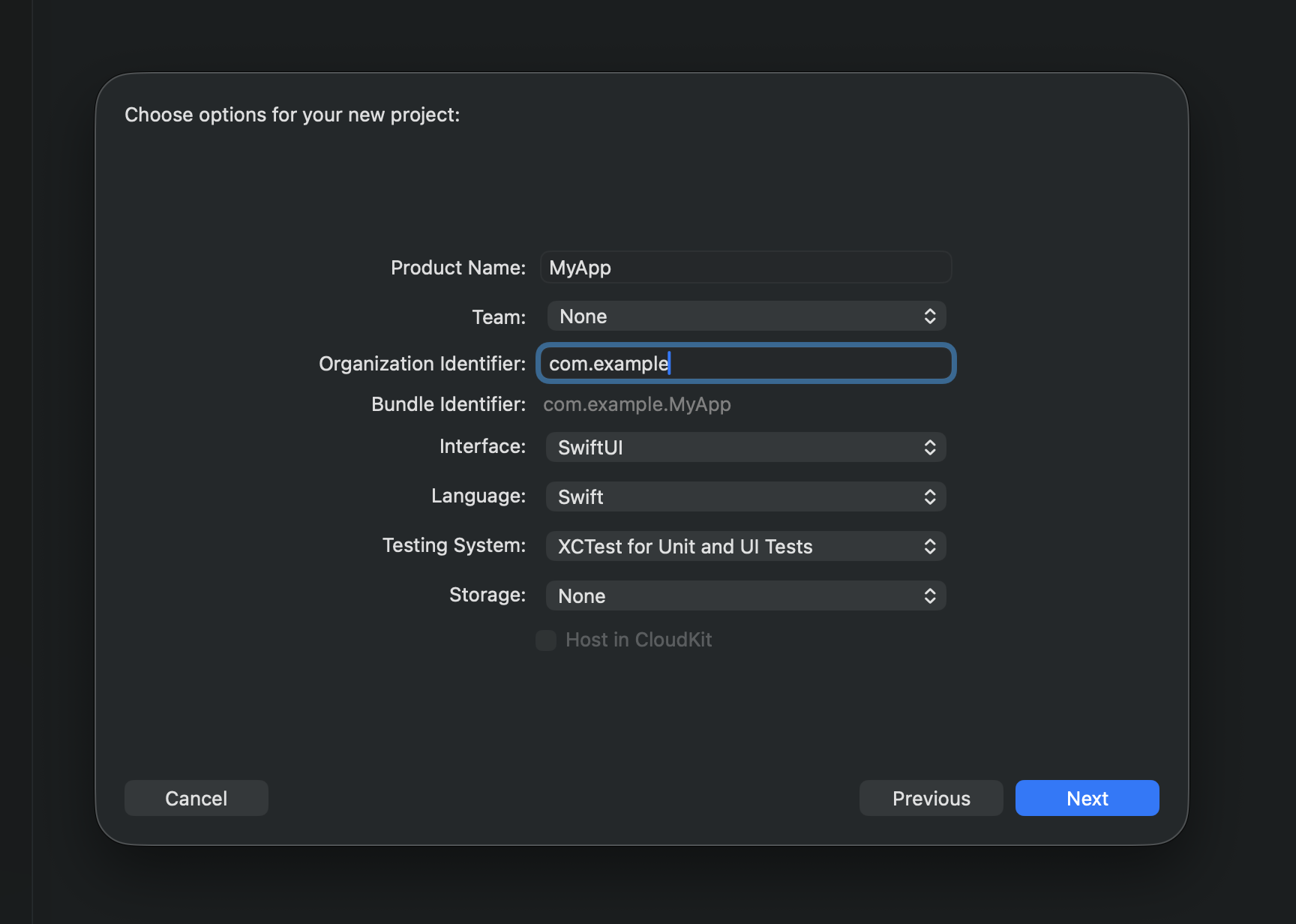 用 Xcode 新建 SwiftUI App 项目